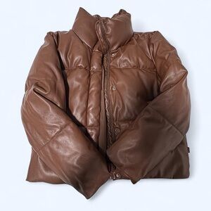 Levi's Brown faux Leather puffer Jacket